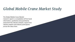 Global Mobile Crane Market Study