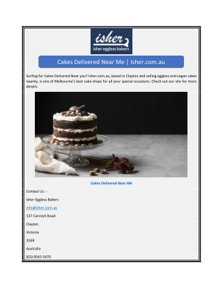 Cakes Delivered Near Me  Isher.com