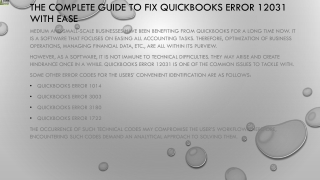 Easiest way to resolve QuickBooks error 12031 instantly