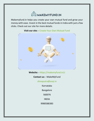 Create Your Own Mutual Fund  Makemyfund.in