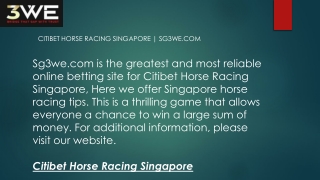 Citibet Horse Racing Singapore  Sg3we.com