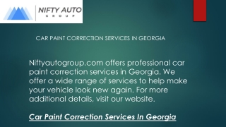 Car Paint Correction Services in Georgia  Niftyautogroup.com