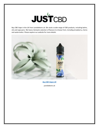 Buy Cbd Vapes Uk | Justcbdstore.uk