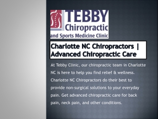 Charlotte NC Chiropractors | Advanced Chiropractic Care