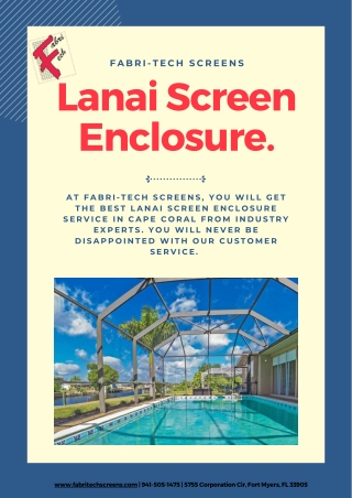 Cape Coral Lanai Screen Enclosures Service