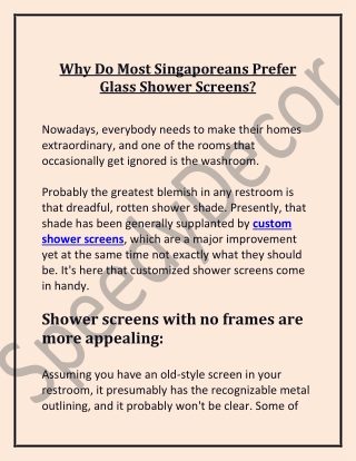 Why Do Most Singaporeans Prefer Glass Shower Screens.docx