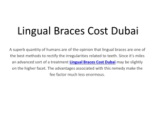 Lingual Braces Cost Dubai
