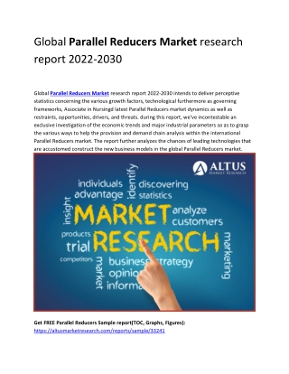 Global Parallel Reducers Market research report 2022-2030