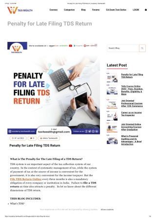Penalty for Late Filing TDS Return _ Academy Tax4wealth