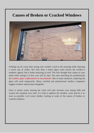 Causes of Broken or Cracked Windows