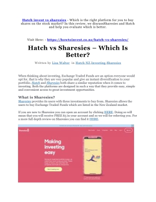 Hatch invest vs sharesies