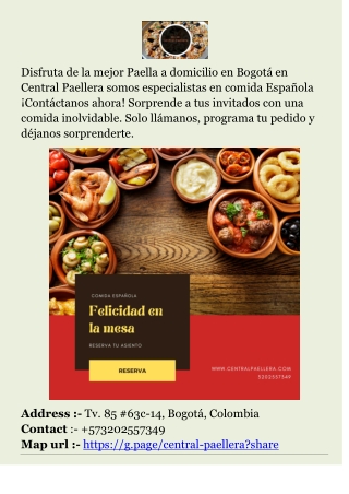 Paella Domicilio Medellin