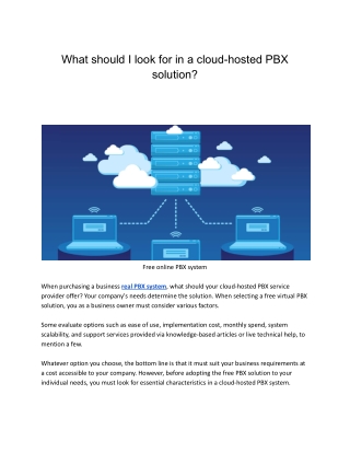 What do I need when looking for a cloud-hosted PBX solution