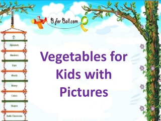 Vetables for Kids with Pictures