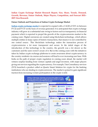 Indian Crypto Exchange Market Research Report, Size, Share, Trends