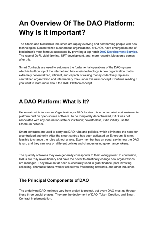 An Overview Of The DAO Platform_ Why Is It Important