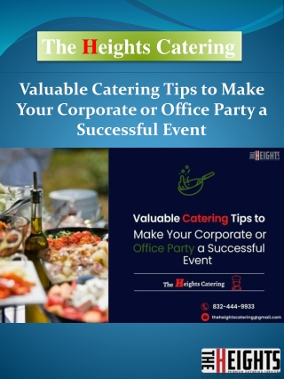 Valuable Catering Tips to Make Your Corporate or Office Party a Successful Event