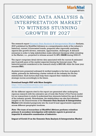 Genomic Data Analysis & Interpretation Market to witness Stunning Growth