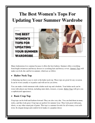 The Best Women's Tops For Updating Your Summer Wardrobe