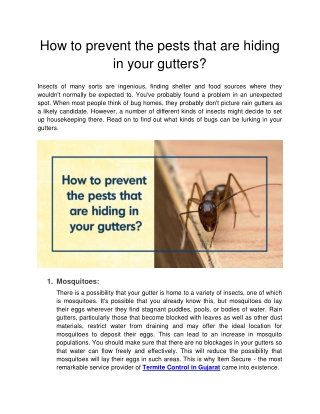 How to prevent the pests that are hiding in your gutters?