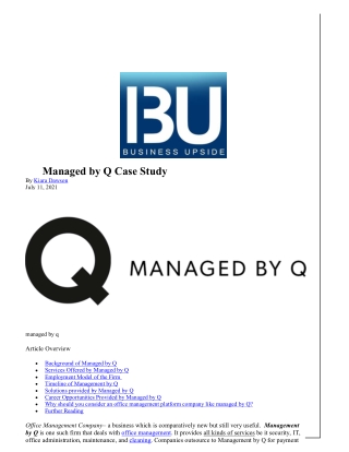 Managed by Q Case Study