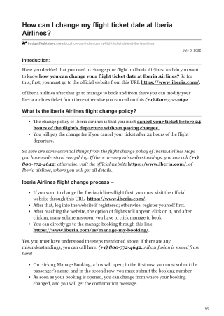 Iberia Airlines flight change policy