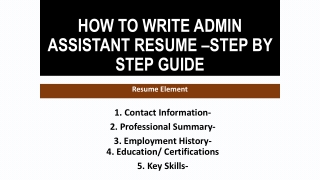 Admin assistant Resume guide