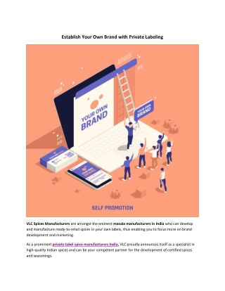 Establish Your Own Brand with Private Labeling - VLC