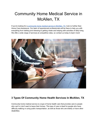 Community Home Medical Service in McAllen, TX