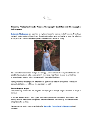 Maternity Photoshoot tips by Ambica Photography Best Maternity Photographer in Bangalore