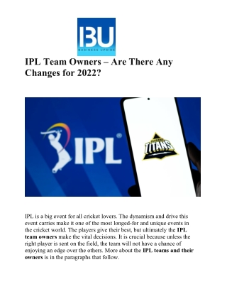 IPL Team Owners – Are There Any Changes for 2022?