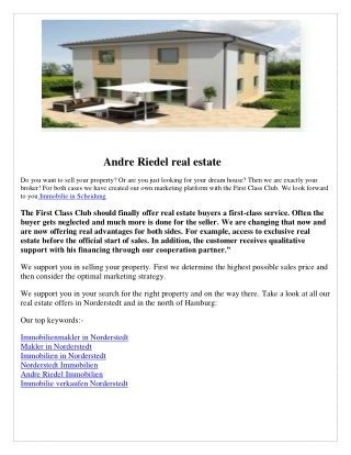 Andre Riedel real estate