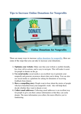 Best Tips to Increase Online Donations for Nonprofits