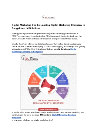 Digital Marketing tips by Leading Digital Marketing Company In Bangalore - IM Solutions