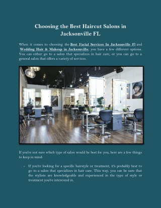 Choosing the Best Haircut Salons in Jacksonville FL