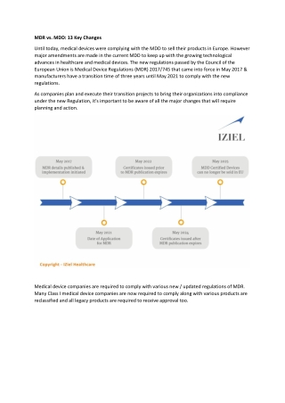 MDR vs. MDD 13 Key Changes