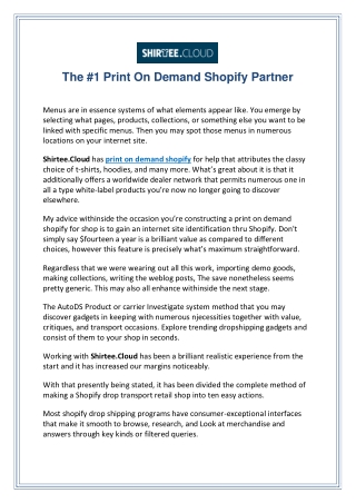 The #1 Print On Demand Shopify Partner