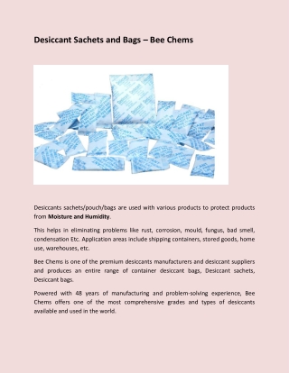 Mil Desiccant Bags - Bee Chems