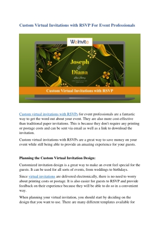 Virtual Invitations with RSVP Option