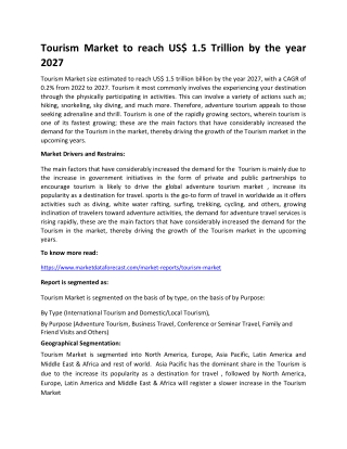 Tourism Market