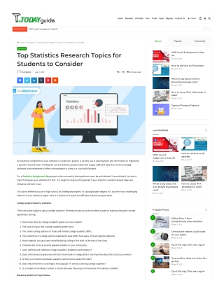 Top Statistics Research Topics for Students to Consider