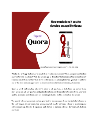 How Much Does It Cost to Make An App like Quora