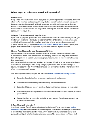 coursework writing services