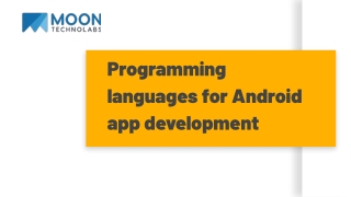 Programming languages for Android app development