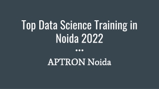 Top Data Science Training in Noida 2022