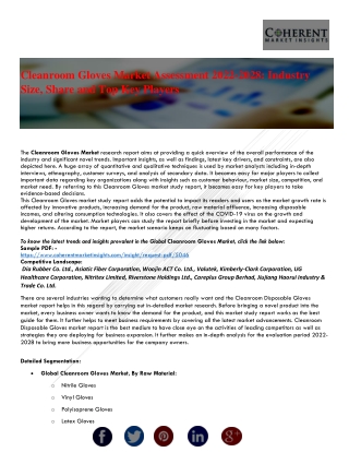 Cleanroom Gloves Market