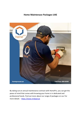 Home Maintenace Packages UAE