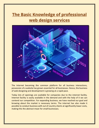 The Basic Knowledge of professional web design services