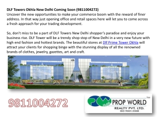Dlf Prime Tower Okhla+9910007460 +Dlf New Office Space Okhla