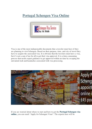 Portugal Schengen Visa Online